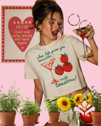 Make Tomatinis Cropped Ivory T-Shirt