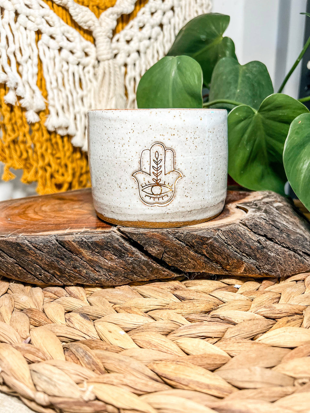 Ceramic Mug - Hamsa Hand: WIthout handle