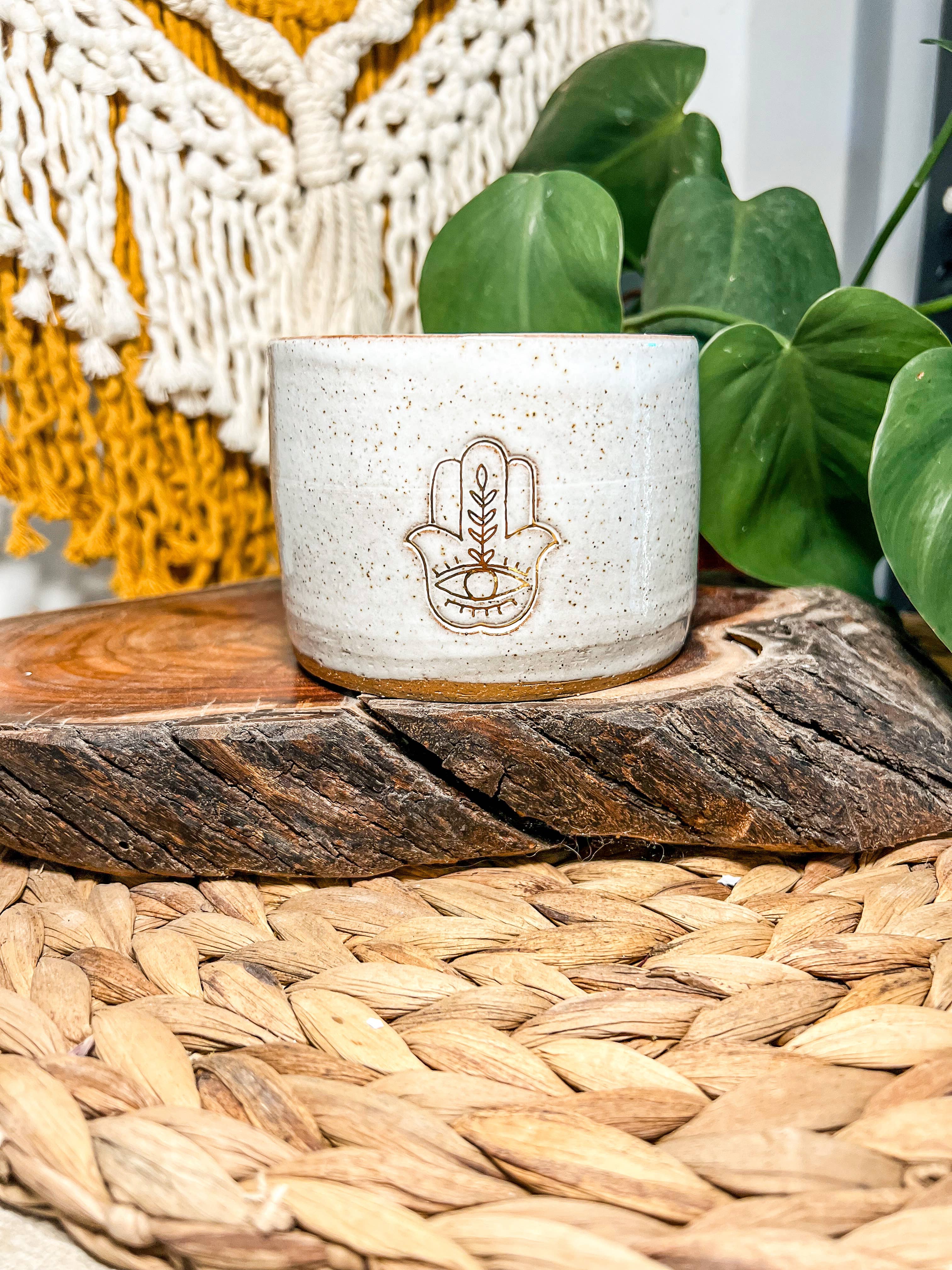 Ceramic Mug - Hamsa Hand: WIthout handle
