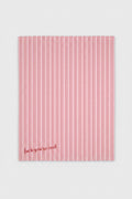 Pink Striped Throw Blanket — Reversible Velveteen Microfiber