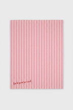 Pink Striped Throw Blanket — Reversible Velveteen Microfiber