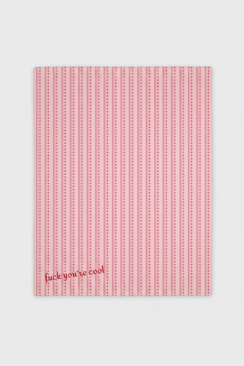 Pink Striped Throw Blanket — Reversible Velveteen Microfiber