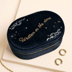 Lisa Angel (US Duties Paid) - Navy Written In The Stars Velvet Oval Jewellery Case