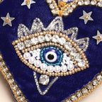 Lisa Angel (US Duties Paid) - Beaded Blue Evil Eye Heart Keyring and Bag Charm