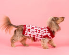 Blush Bows Knit Dog Sweater: S