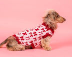 Blush Bows Knit Dog Sweater: S