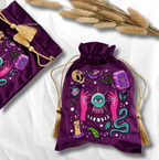 LA MUCI DESIGN - Purple Velvet Tarot Bag – Mystical Embroidered Pouch