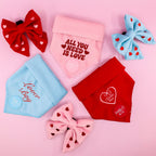 Heart: Velvet Sailor Bow - Pink & Maroon