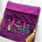 LA MUCI DESIGN - Purple Velvet Tarot Bag – Mystical Embroidered Pouch