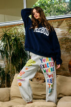 IP5812 | Inspirational Graphic Jogger Sweatpants: Heather Grey / S-M-L (2-2-2)