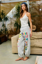 IP5812 | Inspirational Graphic Jogger Sweatpants: Heather Grey / S-M-L (2-2-2)