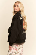 COAST RODEO EMBROIDERED BOMBER JACKET: Pink / M