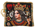 The Queen Playing Card Beaded Coin Purse