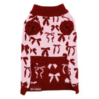 Blush Bows Knit Dog Sweater: M