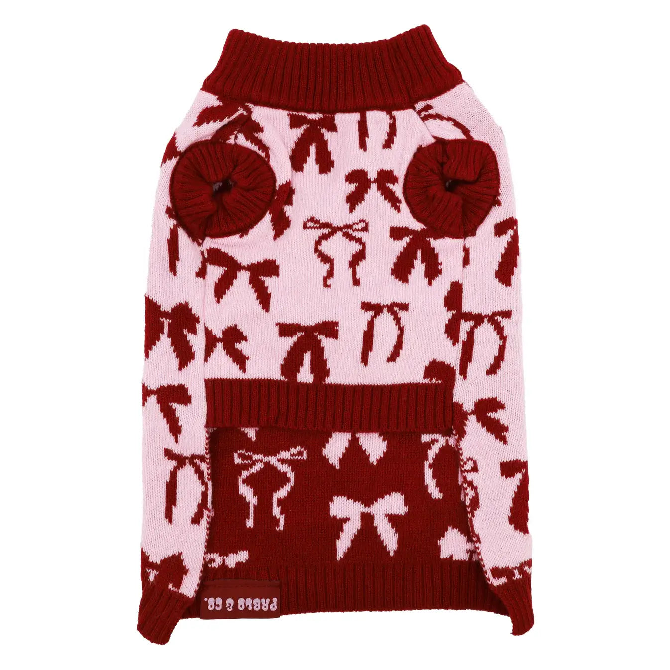 Blush Bows Knit Dog Sweater: M