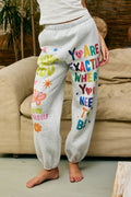 IP5812 | Inspirational Graphic Jogger Sweatpants: Heather Grey / S-M-L (2-2-2)