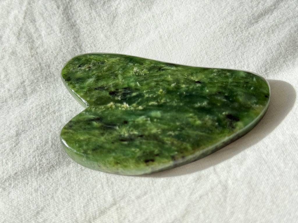 Pounamu Gua Sha Stone – Natural Greenstone Facial Massage Tool