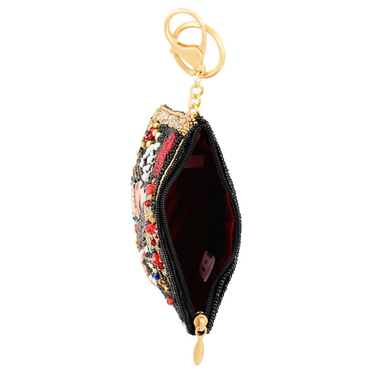 The Queen Playing Card Beaded Coin Purse