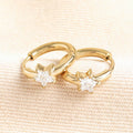 Lisa Angel (US Duties Paid) - Stainless Steel Crystal Star Huggie Hoop Earrings in Gold