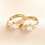 Lisa Angel (US Duties Paid) - Stainless Steel Crystal Star Huggie Hoop Earrings in Gold