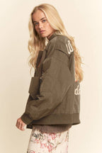 WEST COAST RODEO EMBROIDERED BOMBER JACKET: Pink / L