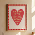 Chef Was Cute, Would Eat Here Again | Art Print: A3