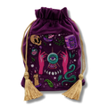 LA MUCI DESIGN - Purple Velvet Tarot Bag – Mystical Embroidered Pouch