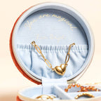 Lisa Angel (US Duties Paid) - Rust Celestial Velvet Mini Round Travel Jewellery Case