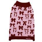 Blush Bows Knit Dog Sweater: S