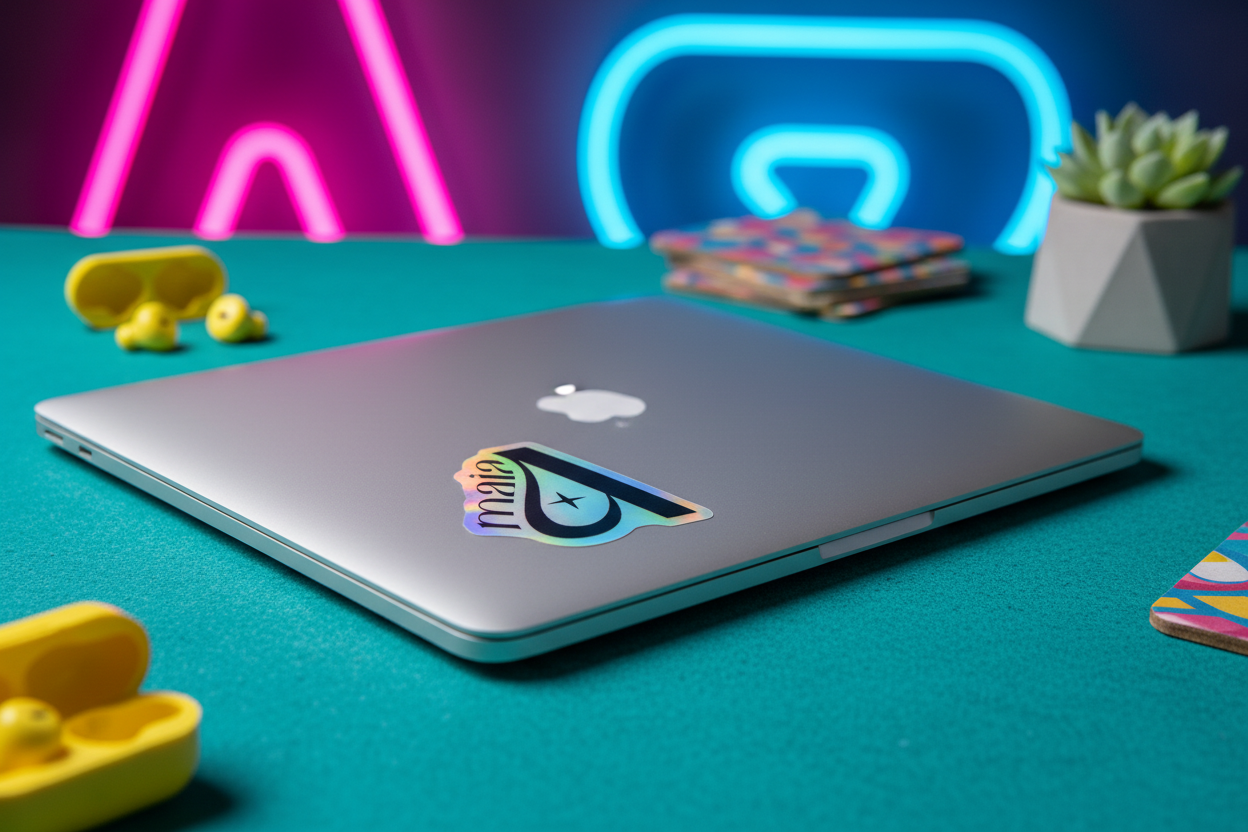 MaiaA Sticker on Laptop - Bold & Vibrant